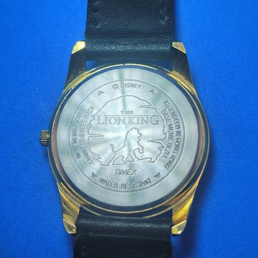Vintage 1996 Timex Disney The Lion King 33mm Women's Quartz‎ Watch Logo Leather